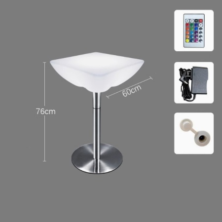 Стол светящийся квадратный на металическом основании 60х60х76 Стол светящийся квадратный на металическом основании 60х60х76