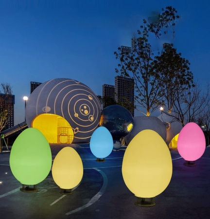 Светильник Яйцо 87х140 питание от 220, RGB