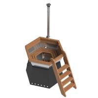 Банный чан 6 граней на подставке с ветрозащитой Банный чан 6 граней на подставке с ветрозащитой